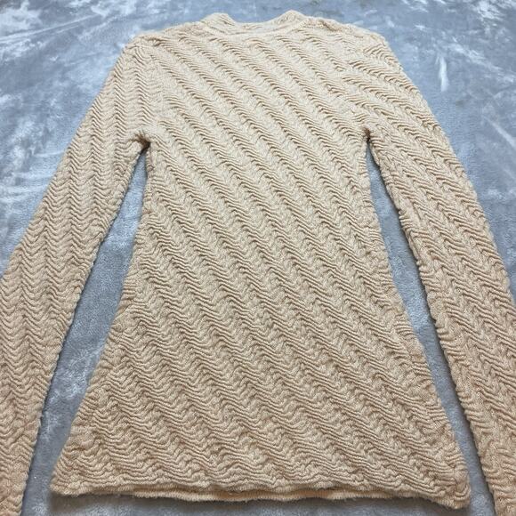 Sundance Scrunch Verve Sweater Womens S Tan Slouch Wool Blend Mock Neck Boho - Picture 3 of 7